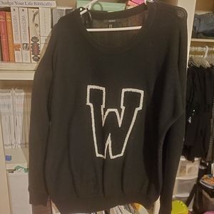 Black knitted sweatshirt